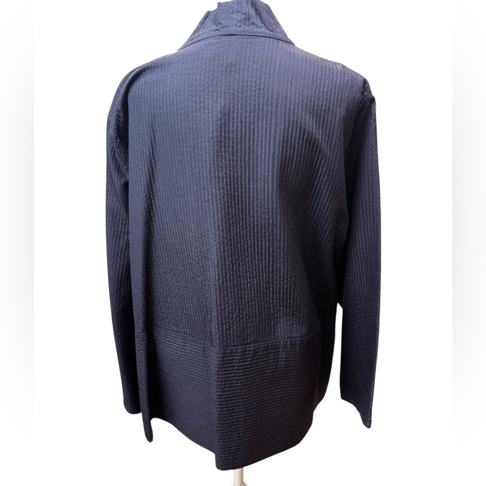 Eileen Fisher Navy Blue Open front Silk Jacket. Size 2X. EUC - Picture 9 of 14